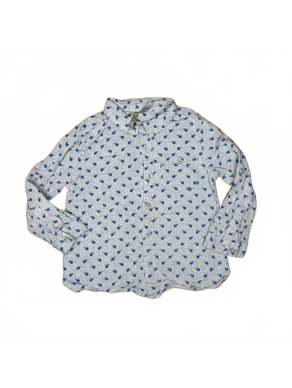 Orchestra Baby Blue Bug Print Button Shirt 2Y